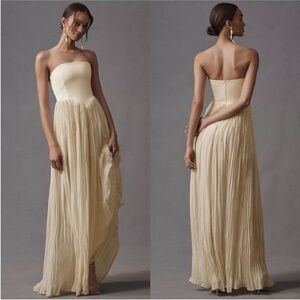 Anthropologie Delfi Lourdes Corset Dress Bridal Buttercream (M)